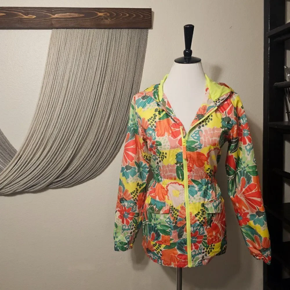 Cat and Jack Floral Windbreaker Jacket Sz XL